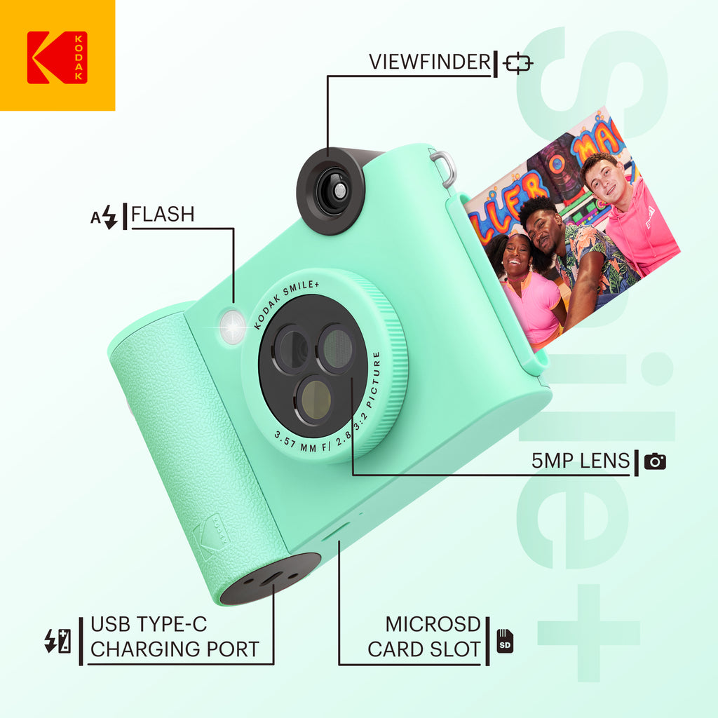 Kodak PRINTOMATIC Instant Print Camera (Green) Watch Bundle