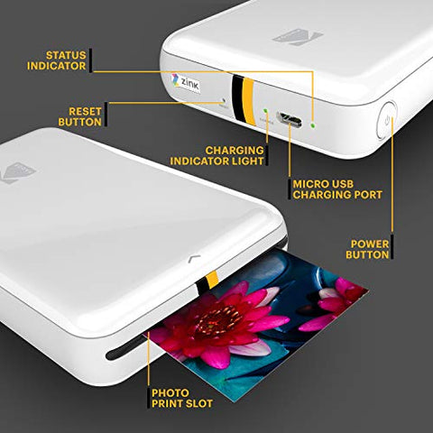 Kodak Step Mobile Instant Photo Printer Go Bundle(White) for iOS