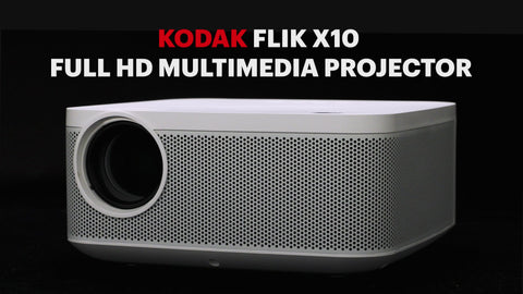 KODAK Kit de proyector Multimedia FLIK X10 Full HD, Mini Sistema de Cine en  casa portátil Compacto de 1080p con Pantalla de proyección de 100, Control